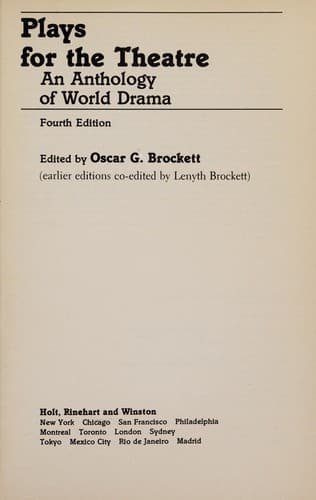 Tapa de Plays for the theatre