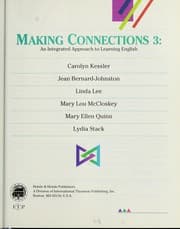 Tapa de Making connections : an integrated approach to learning English