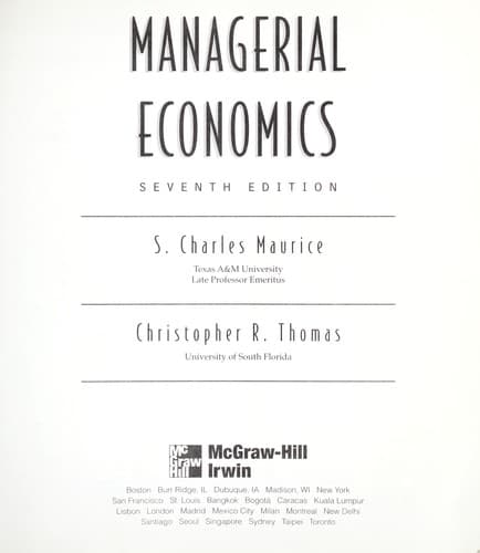 Tapa de Managerial Economics
