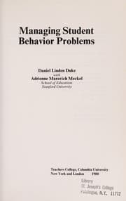 Tapa de Managing student behavior problems