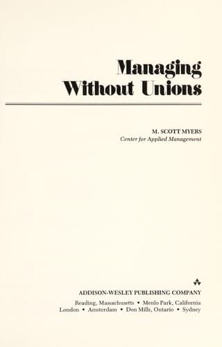 Tapa de Managing without unions