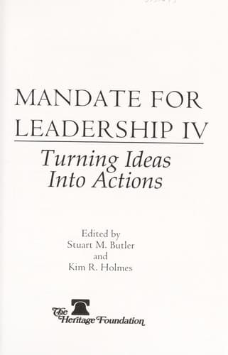 Tapa de Mandate for leadership IV