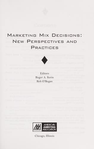 Tapa de Marketing mix decisions