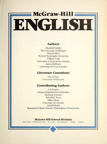Tapa de McGraw-Hill English