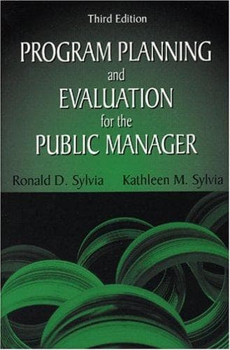 Tapa de Program planning and evaluation for the public manager
