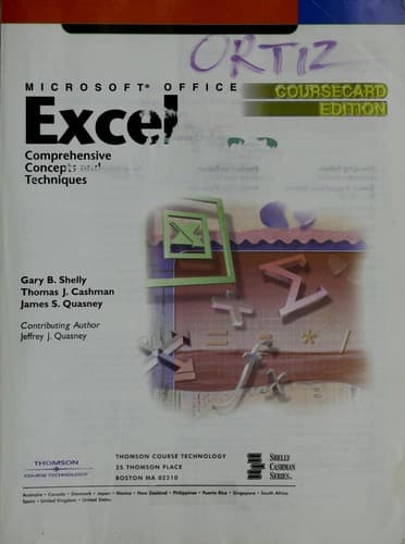 Tapa de Microsoft Office Excel 2003 : comprehensive concepts and techniques