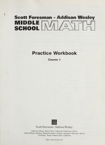 Tapa de Scott Foresman-Addison Wesley middle school math