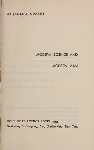 Tapa de Modern science and modern man