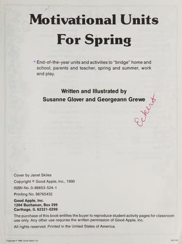Tapa de Motivational units for spring