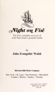 Tapa de Night on fire : the first complete account of John Paul Jones's greatest battle