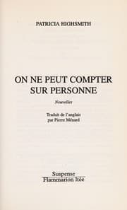 Tapa de On ne peut compter sur personne