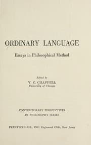 Tapa de Ordinary language; essays in philosophical method