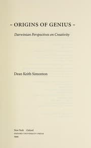 Tapa de Origins of genius : Darwinian perspectives on creativity
