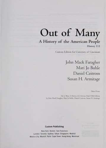 Tapa de Out of many
