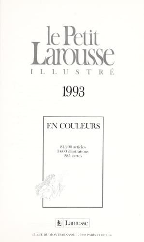 Tapa de Petit Larousse illustre, 1993