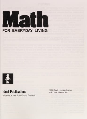 Tapa de Math for Everyday Living
