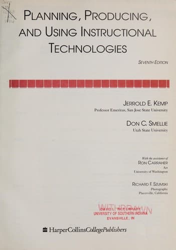Tapa de Planning, producing, and using instructional technologies