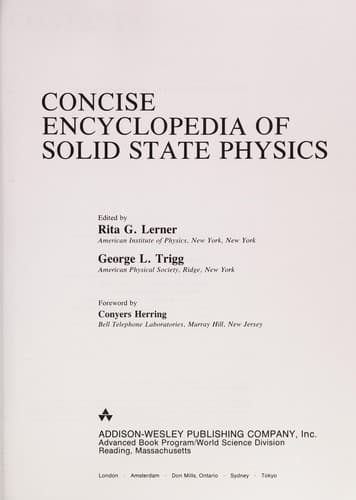 Tapa de Concise encyclopedia of solid state physics