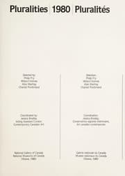 Tapa de Pluralities, 1980 =