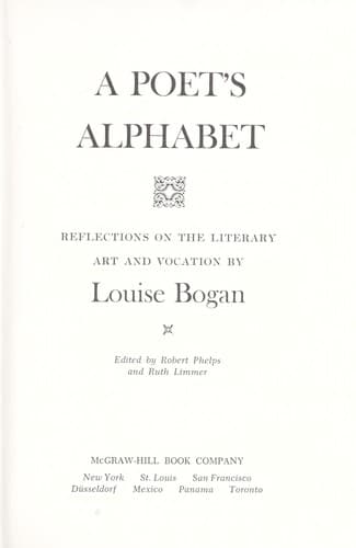 Tapa de A poet's alphabet