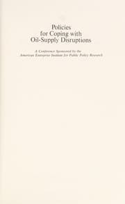Tapa de Policies for coping with oil-supply disruptions