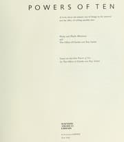 Tapa de Powers of ten : a book about the relative size of things in the universe and the effect of adding another zero