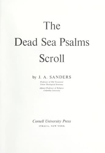 Tapa de The Dead Sea Psalms scroll
