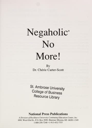 Tapa de Negaholics no more!