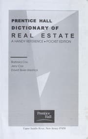 Tapa de Prentice Hall dictionary of real estate