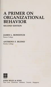 Tapa de A primer on organizational behaviour