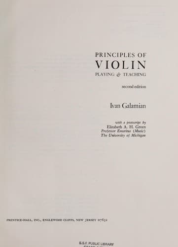 Tapa de Principles of violin playing & teaching
