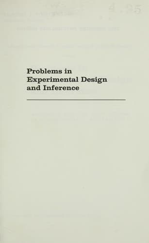 Tapa de Problems in experimental design and inference : workbook for the first course in experimental psychology