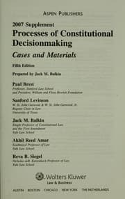 Tapa de Process of constitutional decisionmaking : cases and materials