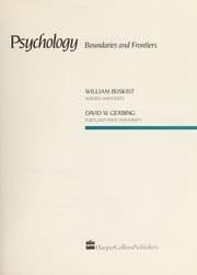 Tapa de Psychology : boundaries and frontiers