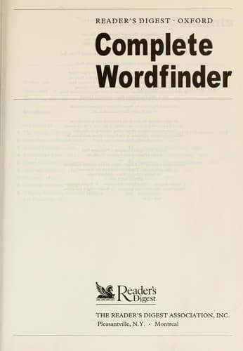Tapa de Reader's Digest Oxford complete wordfinder