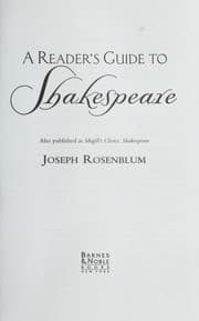 Tapa de A reader's guide to Shakespeare