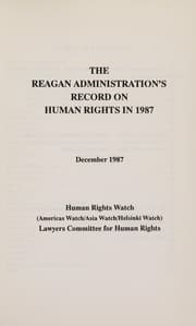 Tapa de The Reagan administration's record on human rights in 1987