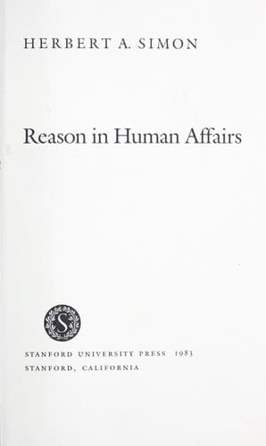 Tapa de Reason in human affairs