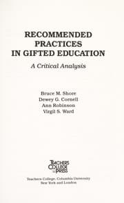 Tapa de Recommended practices in gifted education