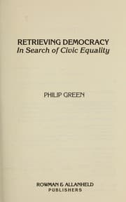 Tapa de Retrieving democracy : in search of civic equality
