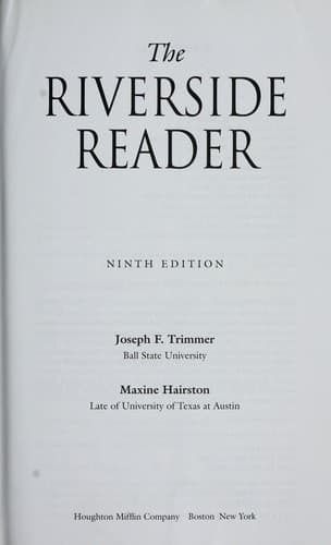 Tapa de The Riverside reader