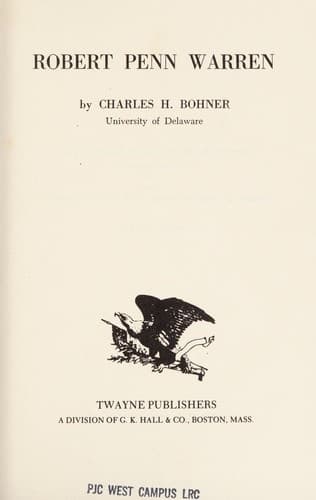 Tapa de Robert Penn Warren