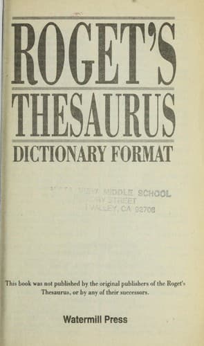 Tapa de Roget's thesaurus