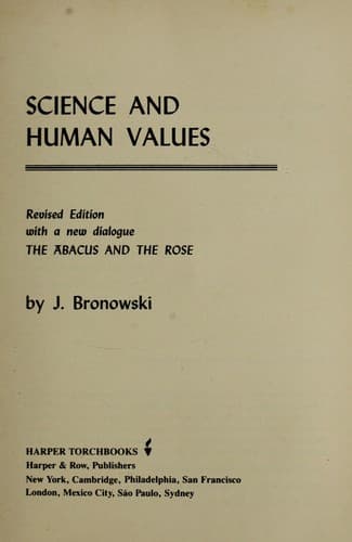 Tapa de Science and human values
