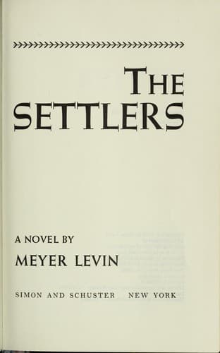 Tapa de The settlers, a novel