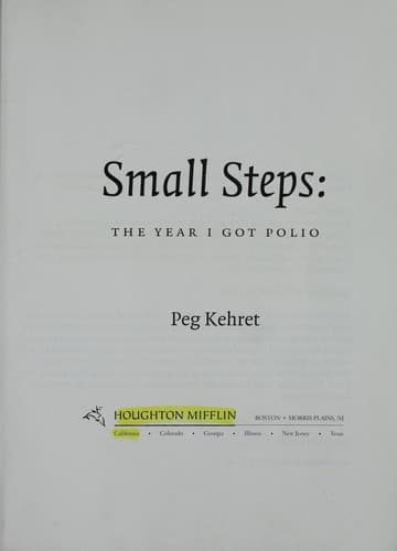 Tapa de Small steps : the year I got polio