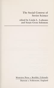 Tapa de The Social context of Soviet science