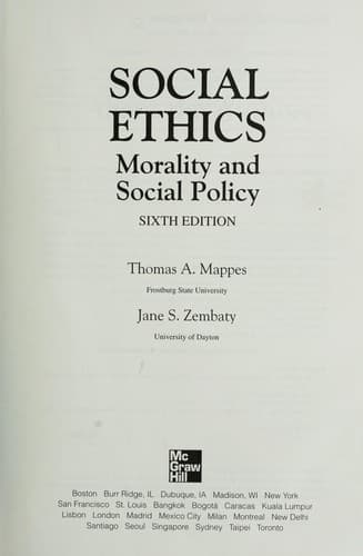 Tapa de Social ethics