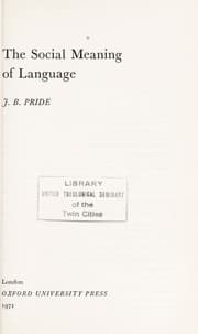 Tapa de The social meaning of language