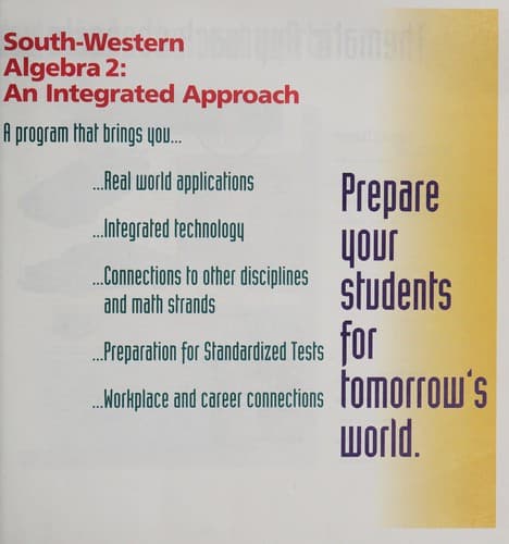 Tapa de South-Western Algebra 2